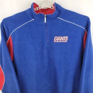 Reebok New York Giants Fleece Embroidered /4 Zip Jacket Pullover Mens XL Blue
